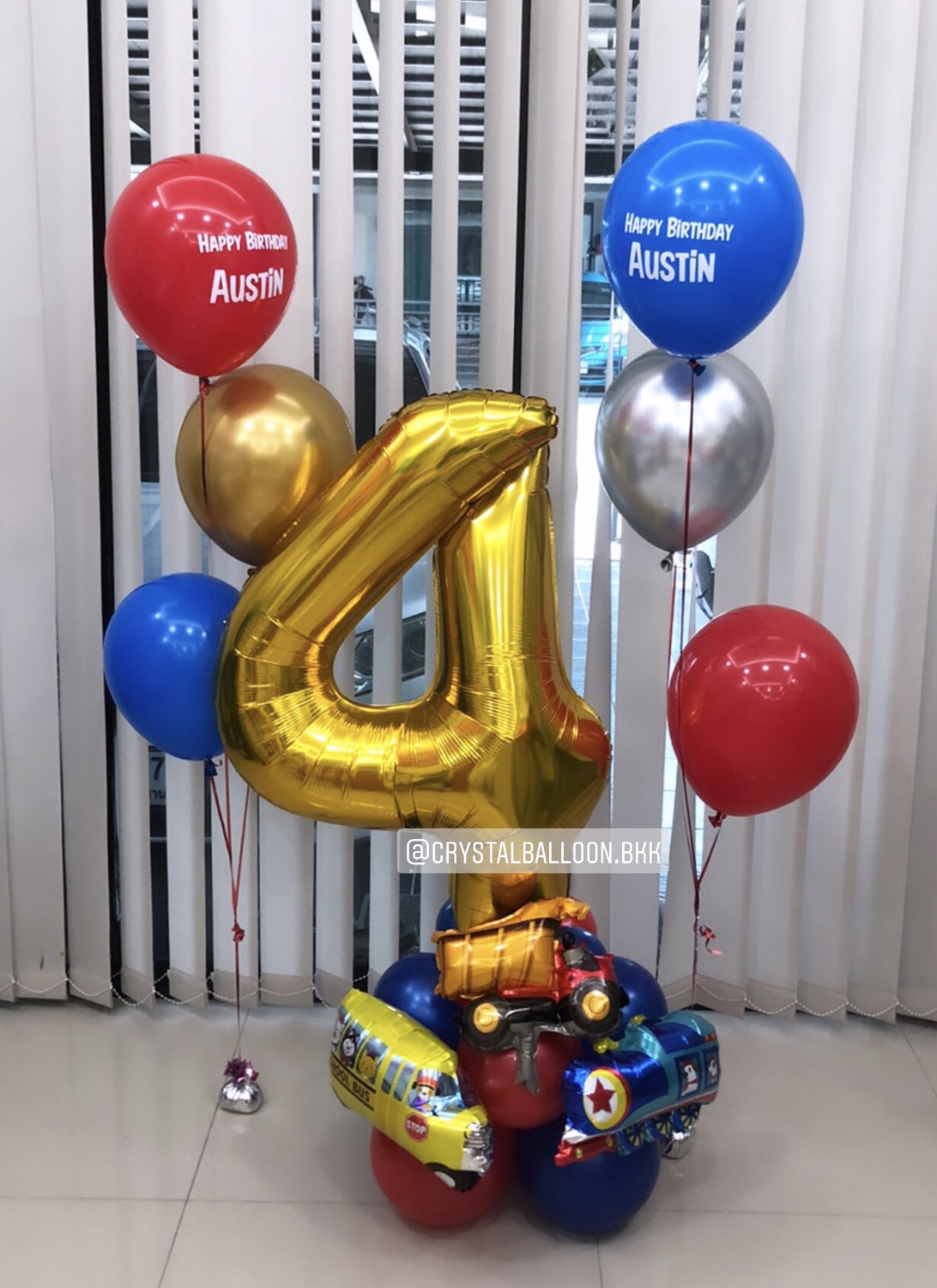 ลูกโป่ง วันเกิดเด็ก ฟอยล์ตัวเลข ขนาด 40" ตั้งฐาน 1 ชิ้น พร้อม ช่อลูกโป่ง ช่อ 3 ลูก 2 ช่อ พร้อมตกเเต่ง สามารถเปลี่ยนสีลูกโป่ง/เปลี่ยนข้อความ/เปลี่ยนสี-ฟอยล์ตัวเลขได้