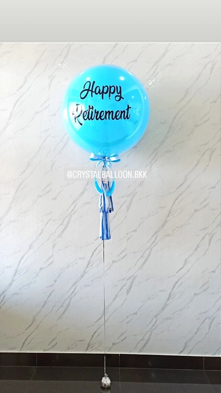 ลูกโป่ง อำลา ลูกโป่งยาง ขนาด 24" สีฟ้า 1 ลูก พร้อมตกแต่ง สามารถเปลี่ยนสีลูกโป่ง/เปลี่ยนข้อความ/เปลี่ยนขนาดได้