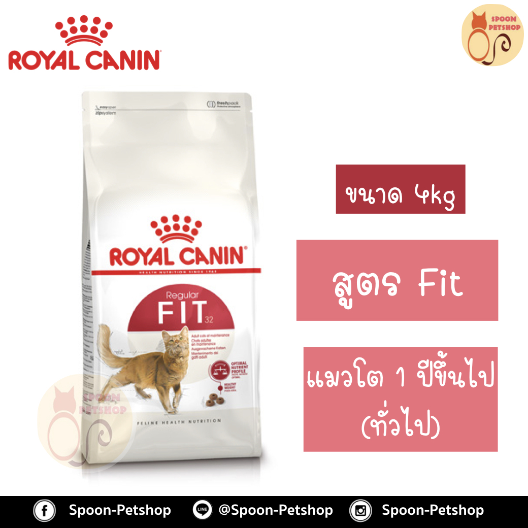 Royal Canin อาหารแมว โรยัล คานิน Fit32 แพ็คโรงงาน 4kg สำหรับแมวโต 1 ปีขึ้นไป