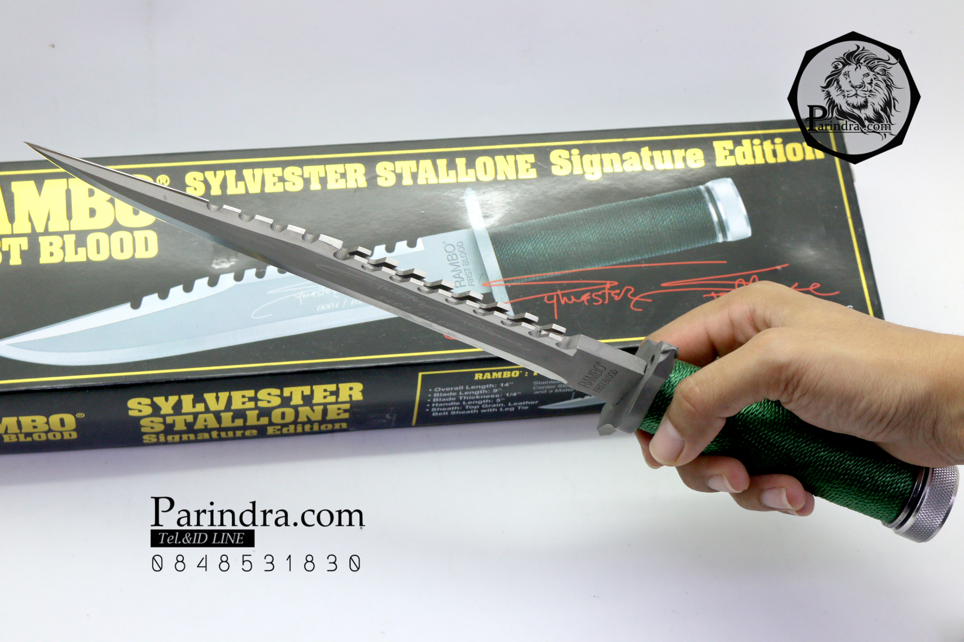 มีดเดินป่าใบตาย RAMBO FIRST BLOOD Sylvester Stallone Signature Edition สุดโหด OEM