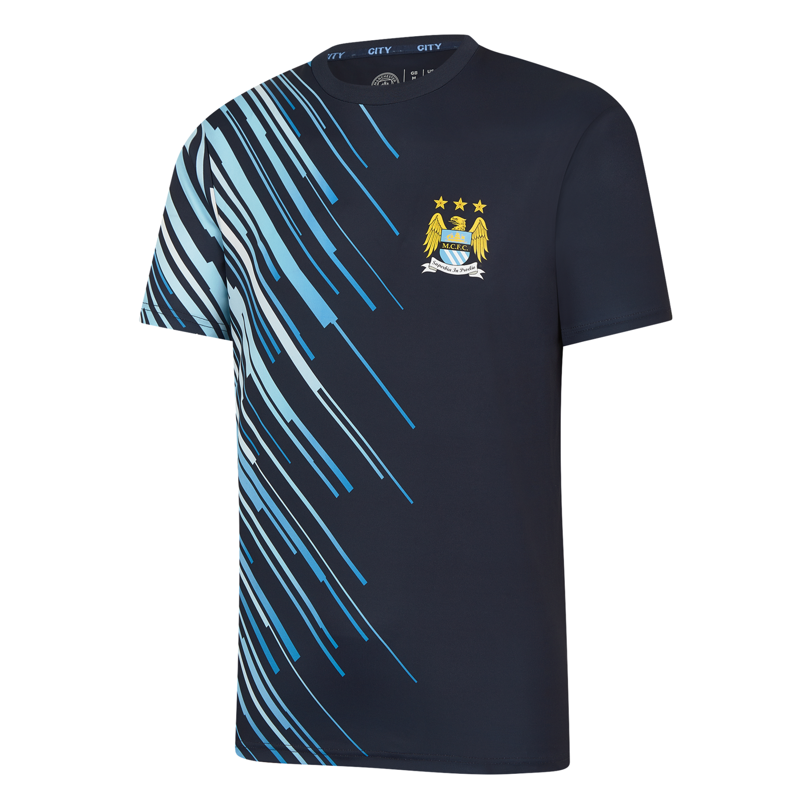 เสื้อแมนเชสเตอร์ ซิตี้ย้อนยุค Retro Stripe Poly Tee ของแท้