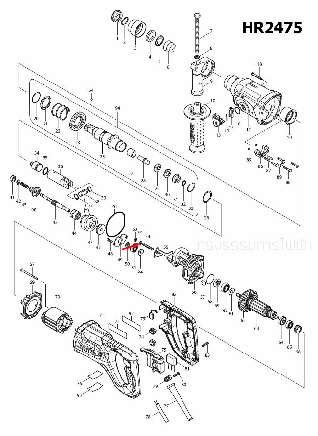 FLAT WASHER 5 สว่านโรตารี่, เครื่องตัดคอนกรีต Makita-มากีต้า HR2475 [#91], 4100NB [#50], 4100NH [#53] Pn.941102-2 (แท้) ##