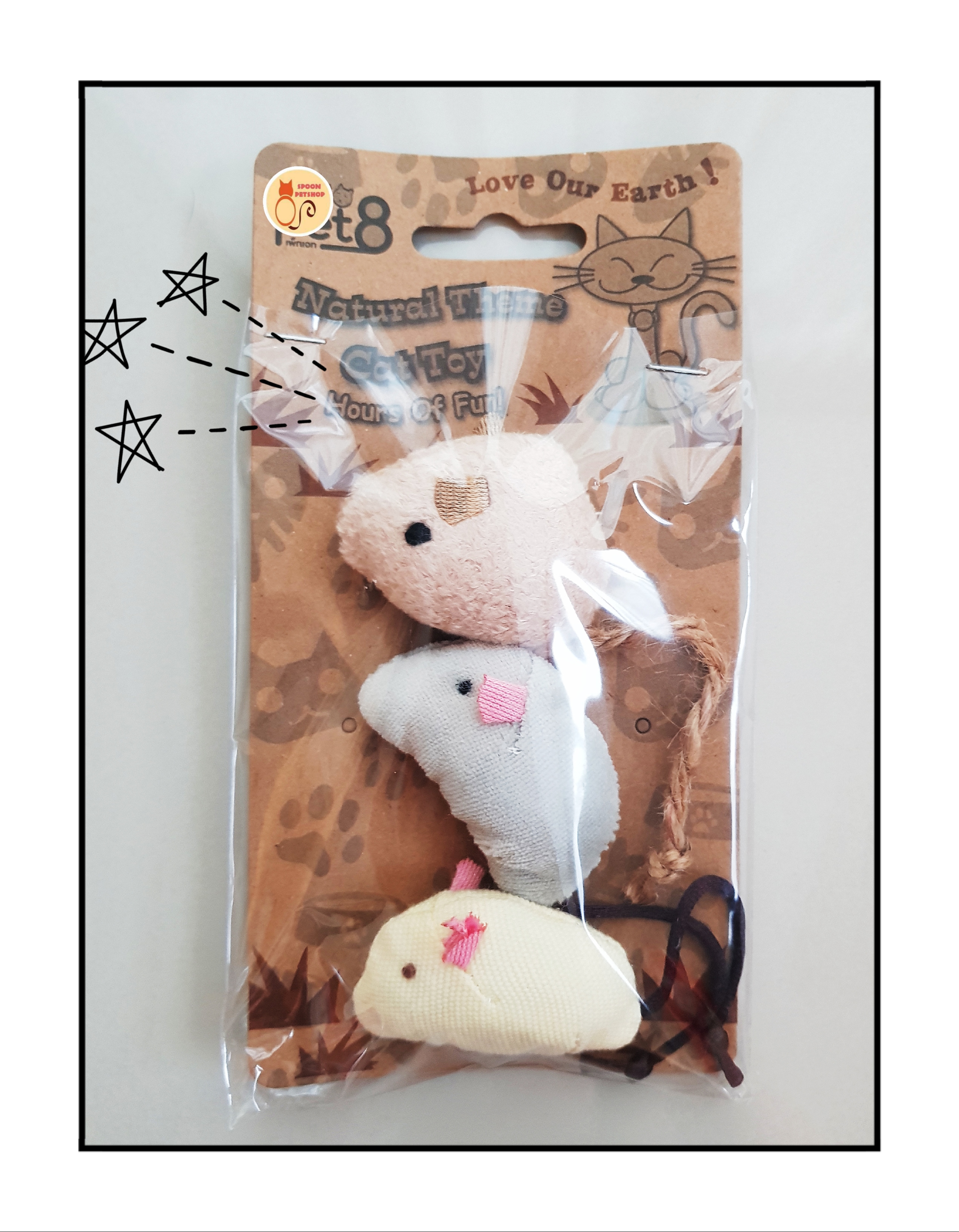 ของเล่นแมว หนูแคทนิป หนู 3 ตัว