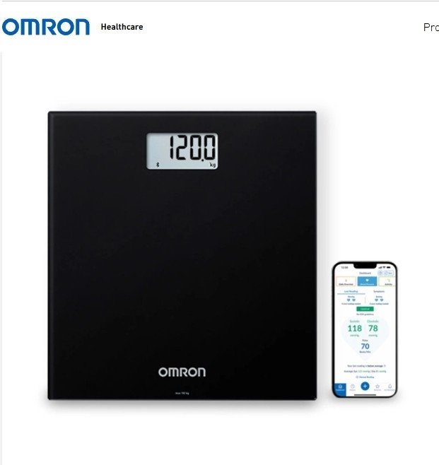 OMRON รุ่น HN-300T2 เครื่องชั่งน้ำหนักดิจิตอล วัด BMI ได้ พร้อมเชื่อมต่อแอป (Omron Connect Japan)