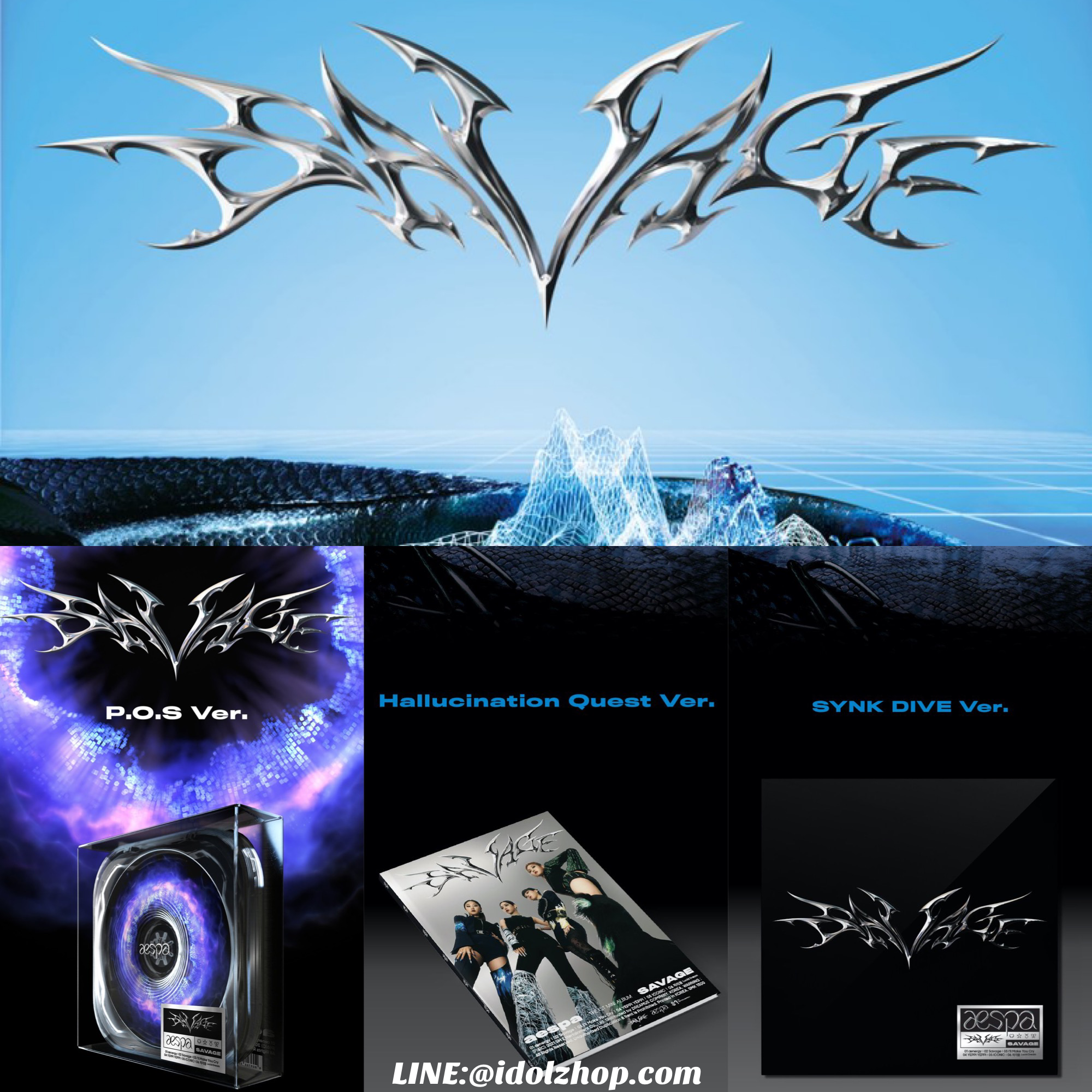[SET.] #Aespa - Savage 1ST 미니앨범 (SYNK DIVE + Hallucination Quest Ver. + P.O.S Ver.) + โพลาลอยด์พิเศษ 4 ใบ (รอบ 2 )