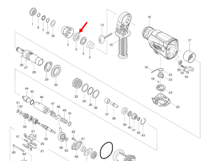 RING 21 สว่านโรตารี่ Makita มากีต้า M8701, M8701B [#3] Pn.325813-1 (แท้)##(*)