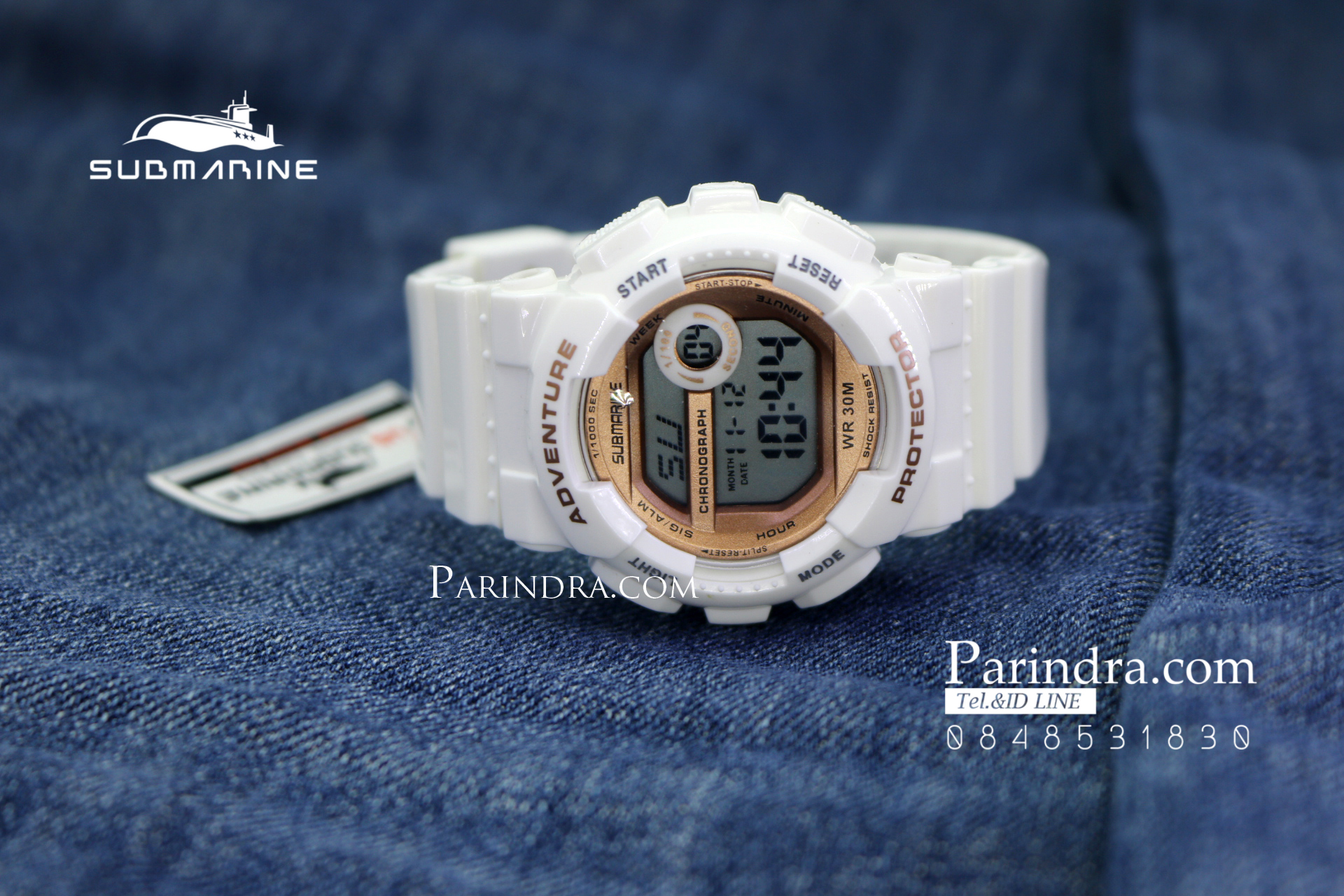 นาฬิกา US submarine รุ่น TP1351L ระบบดิจิตอล ขนาดเล็กเท่า Baby-G สีขาว