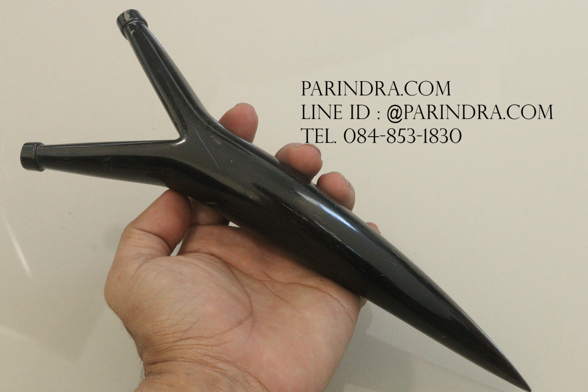 หนังสติ๊กเขาควายตัน สีดำสนิท โค้งงอ เข้ารูปสวยงาม #BAF001