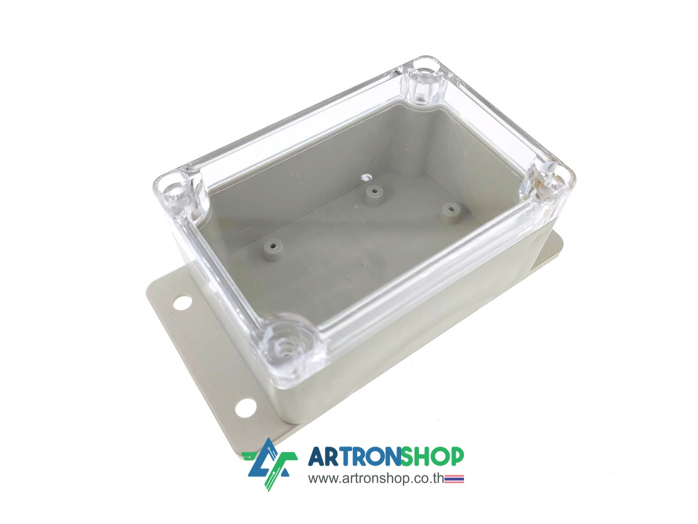 กล่องกันน้ำ กล่องอิเล็กทรอนิกส์ ฝาใส สีเทา 100*68*50 มิลลิเมตร
