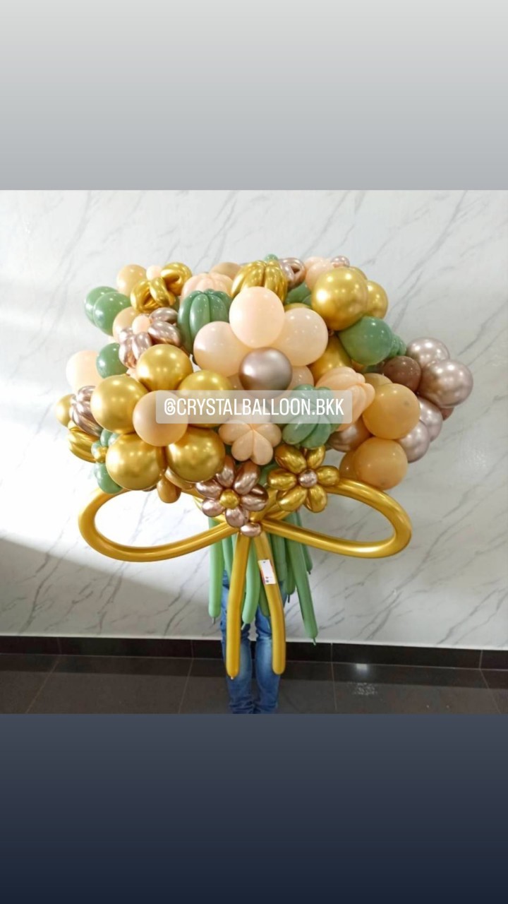 สั่ง Flower Balloon Jumbo Bouquet ช่อ 30 ดอก ดอกไม้ใหญ่ 10 ดอก พร้อม ดอกทิวลิป 10 ดอก,ดอกเดซี่ 10 ดอก พร้อมตกแต่ง สามารถเปลี่ยนสีลูกโป่งได้
