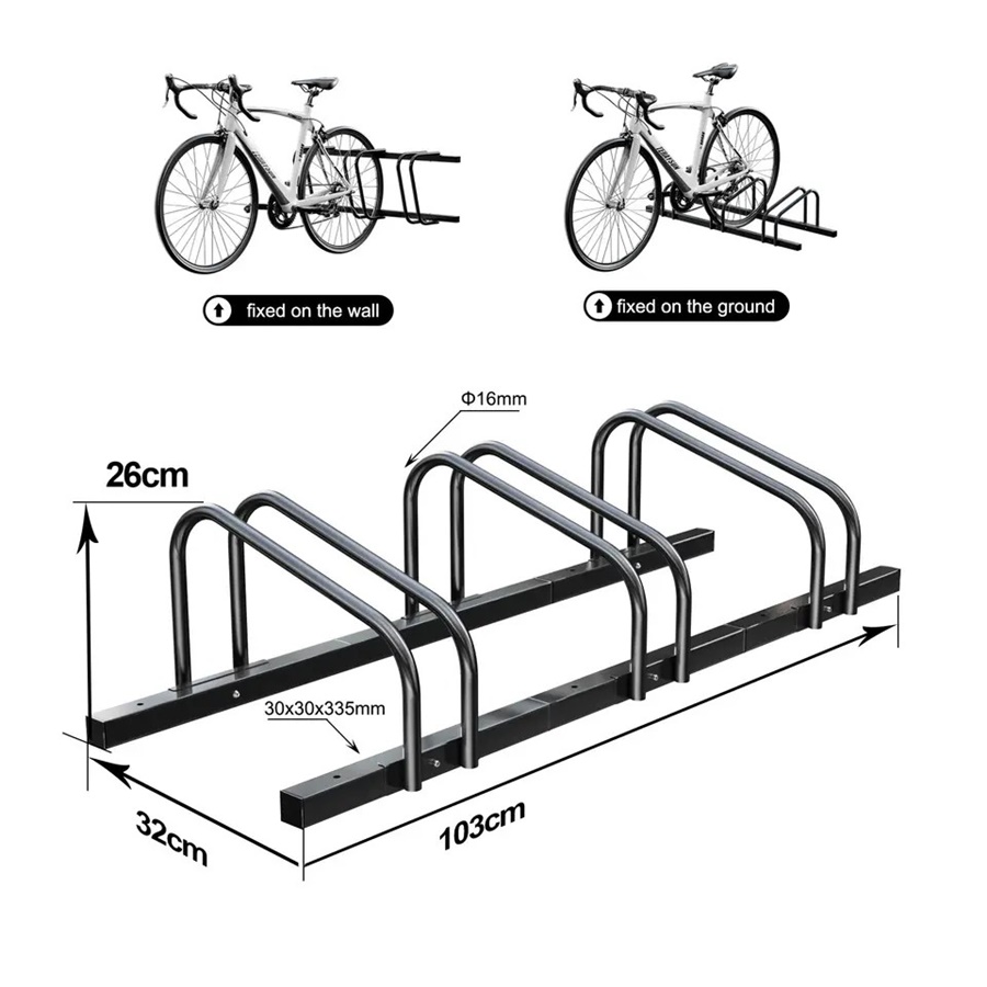 ที่จอดจักรยานเอนกประสงค์ HONGSEN HS-T039AF Bike Rack จอดได้ 3 คัน