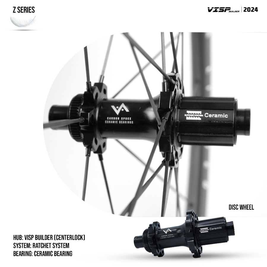 ชุดล้อเสือหมอบดิสเบรค VISP BUILDER Z-SERIES 50/50 DISC BRAKE 2024 Shimano and Sram Support 8-12 Speed