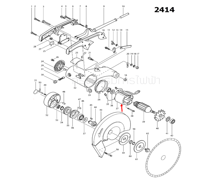 ฟิลคอยล์ แท่นตัดไฟเบอร์ Makita มากีต้า 2414, 2412N (แท้) ##