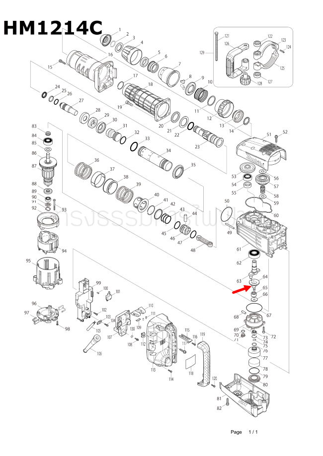 COUNTER SHAFT เครื่องสกัดคอนกรีต Makita มากีต้า HM1214C [#64] Pn.325660-0 (แท้) ##