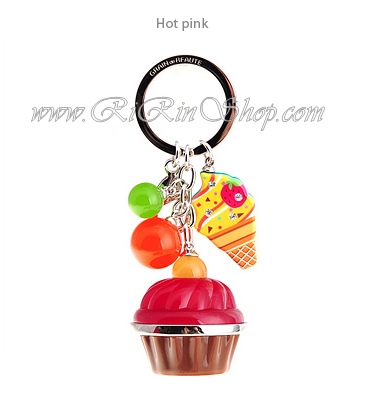 Aznavour & GraindeBeaute พวงกุญแจเซลลูโลสคัพเค้ก+ไอศกรีม (Hot pink)