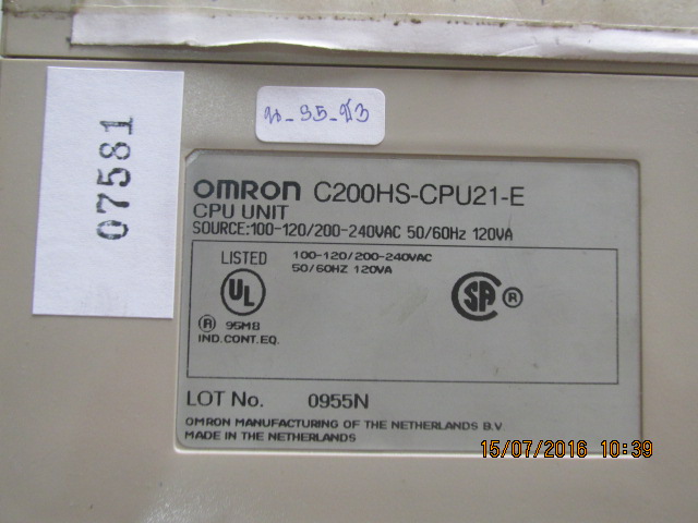 PLC “ OMRON ” รุ่น C200HS-CPU21-E