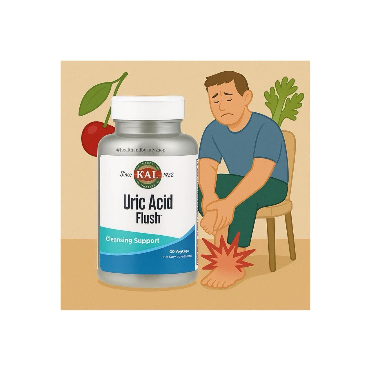 KAL, Uric Acid Flush 60 VegCaps