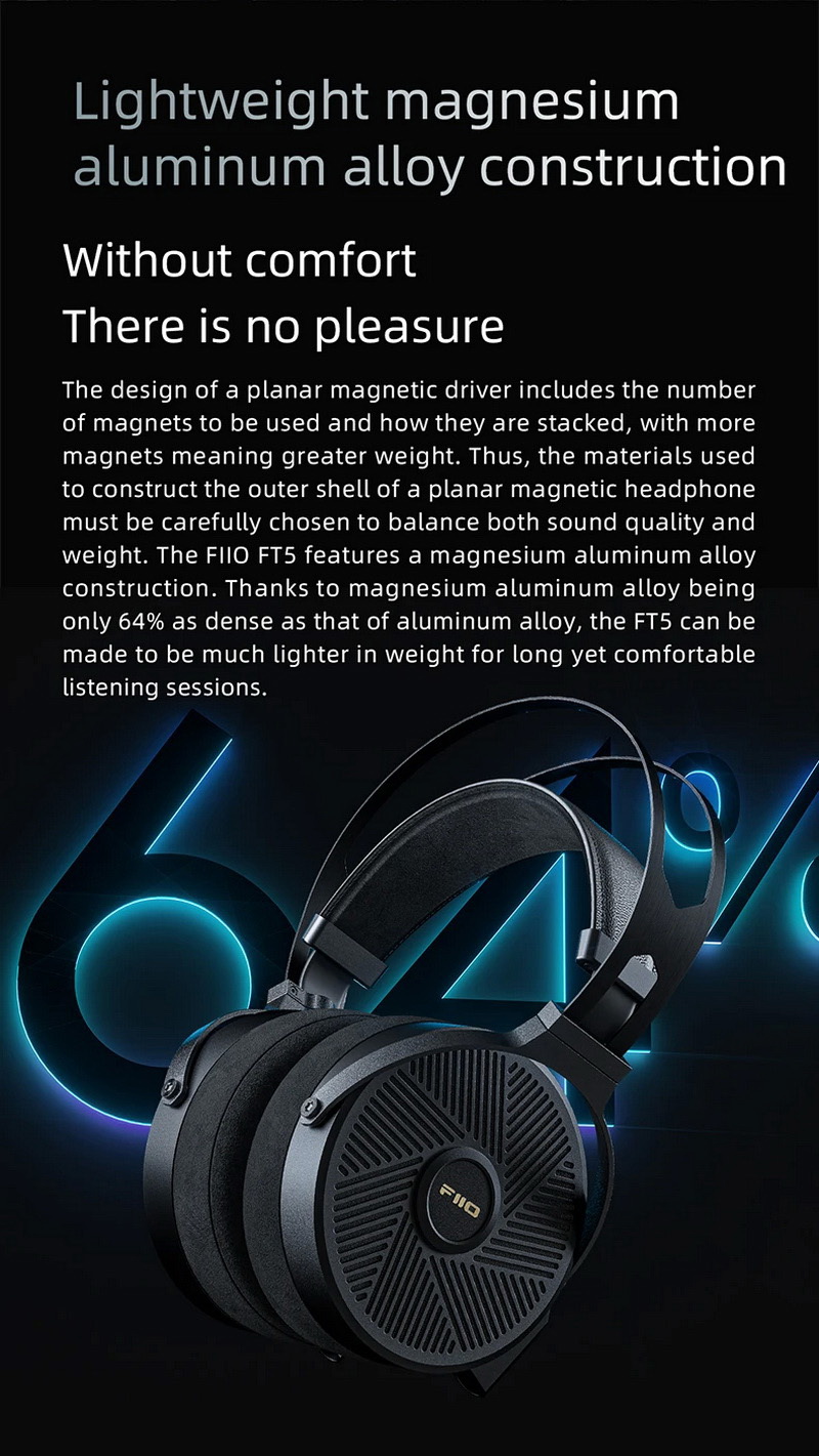 FiiO FT5 หูฟัง Headphones ไดรเวอร์ Planar 90 mm รองรับ Hi-Res ประกันศูนย์ไทย