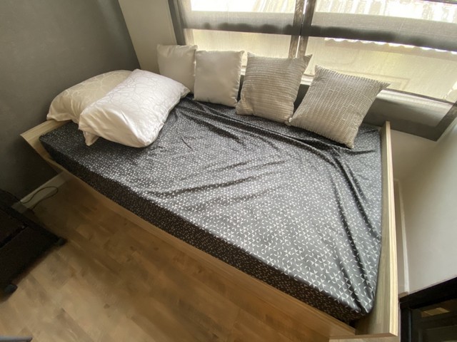 ให้เช่าคอนโด เอช ทู รามอินทรา 21 ห้อง 45 ตร.ม. 2 ห้องนอน เฟอร์ครบ แอร์ 3 เครื่อง ใกล้บิ๊กซี