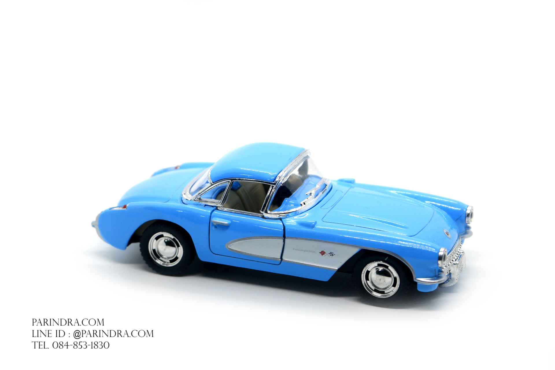 โมเดลรถเหล็ก รถจำลอง CHEVROLET CORVETTE 1957 สีฟ้า