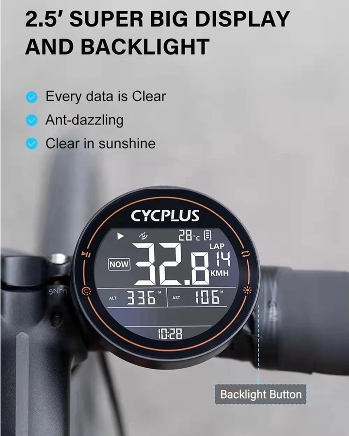 ไมล์จักรยาน CYCPLUS M2 GPS ทรงกลม BIKE GPS Computer กันน้ำ ระดับ IPX6 Bluetooth และ Ant+