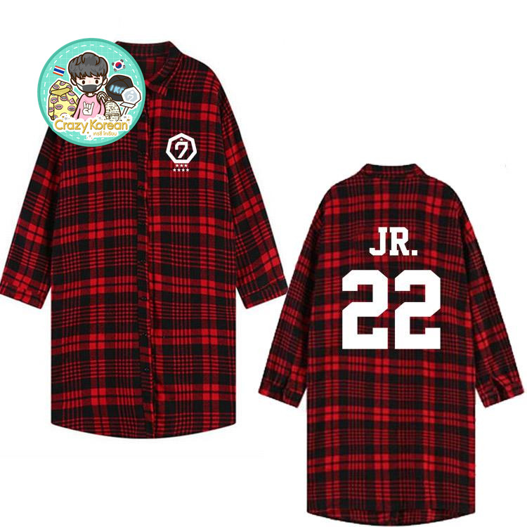 เสื้อคลุมตัวยาวลายสก็อต GOT7