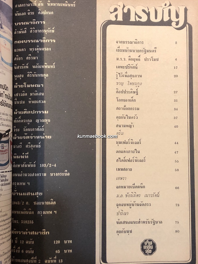 นิตยสารบ้านแสนสุข ปีที่ 2 ฉบับที่ 13 เยี่ยมบ้านนายกรัฐมนตรี