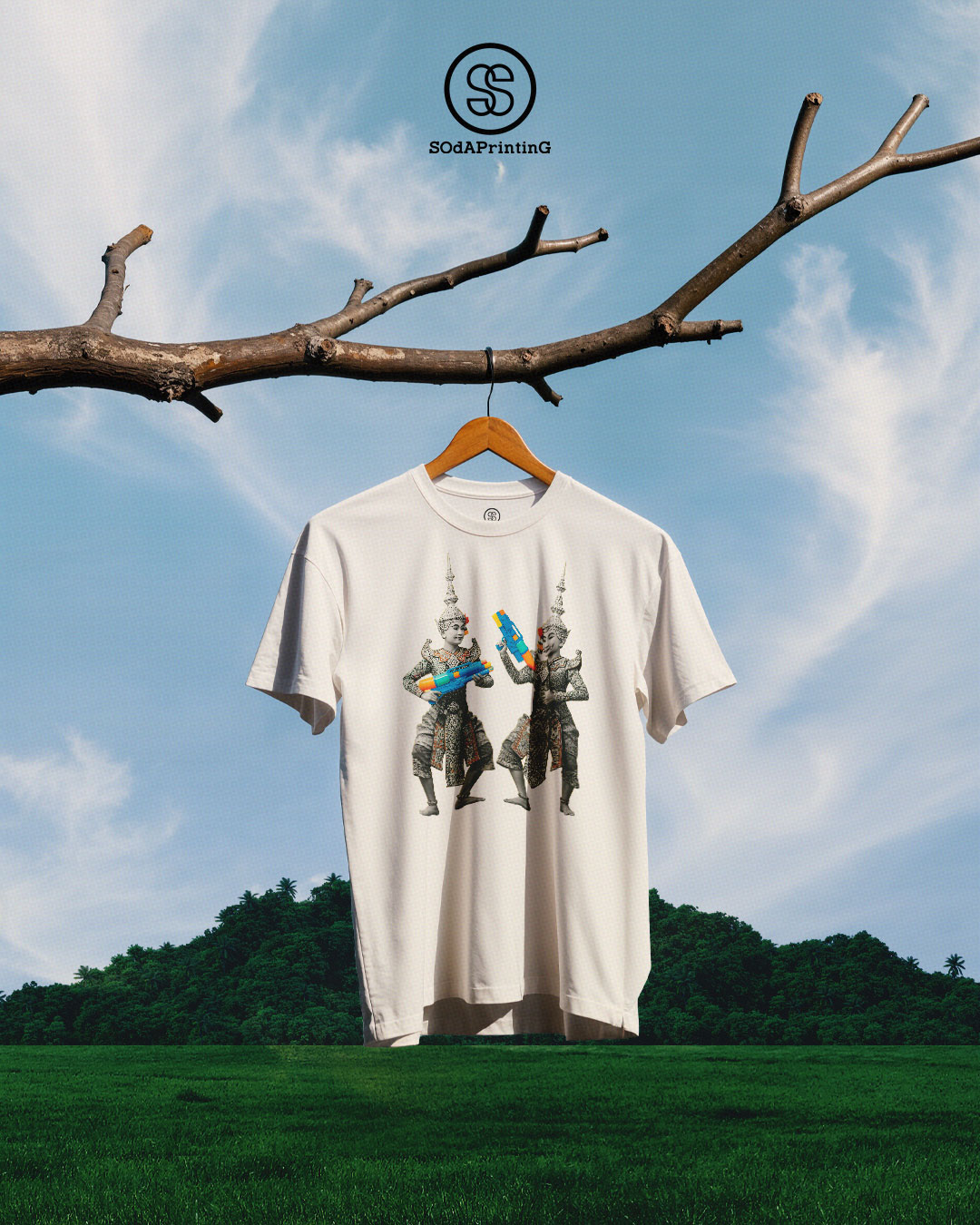 เสื้อยืด ลาย มหาสงกรานต์ รหัส TSA00610-TSA00611 (C32) #เสื้อยืด #SOdAPrintinG