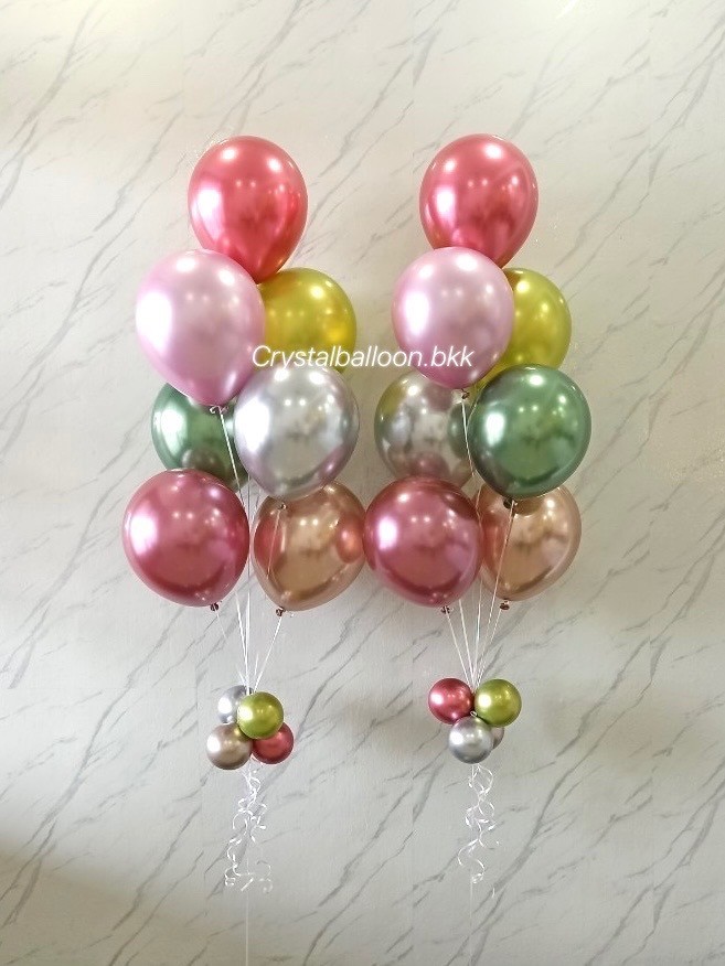 ลูกโป่ง แสดงความยินดี ช่อลูกโป่ง ช่อ 7 ลูก 2 ช่อ พร้อมตกแต่ง สามารถเปลี่ยนสีลูกโป่งได้