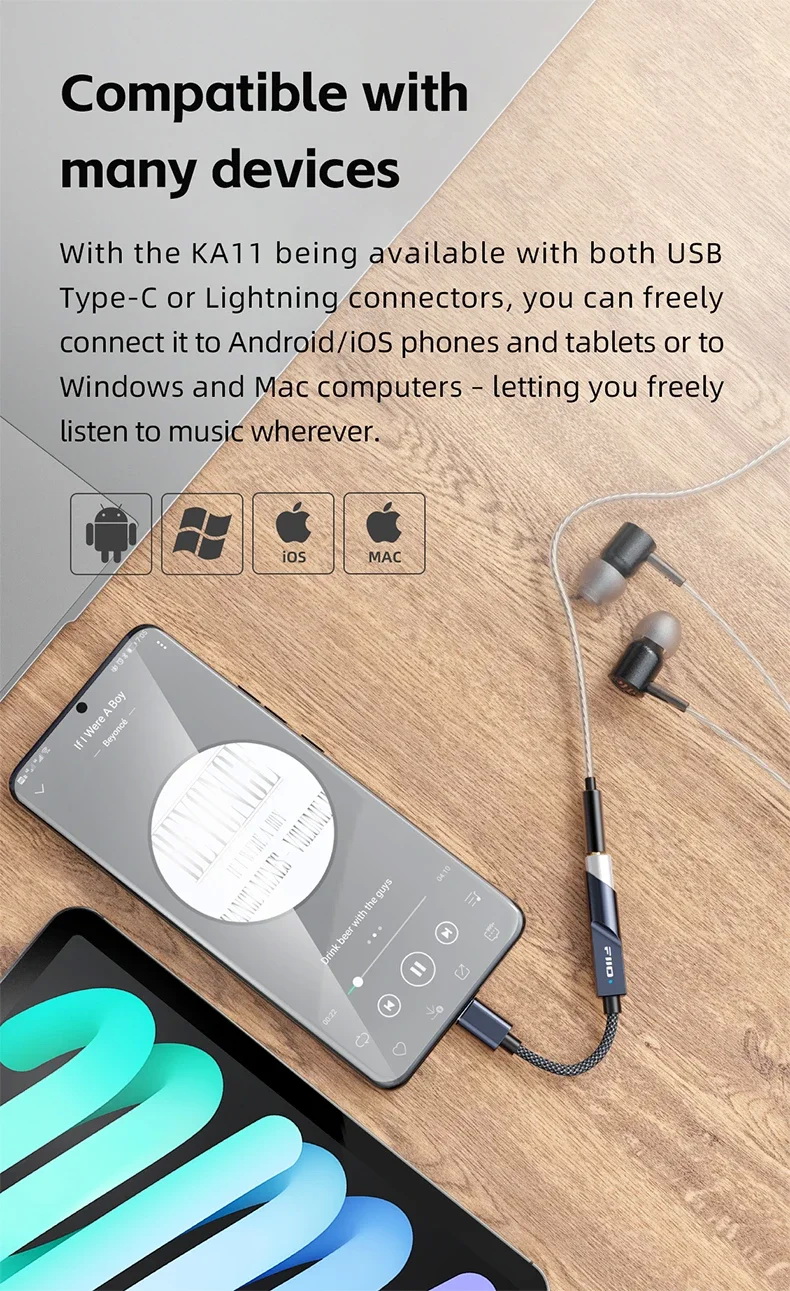 FiiO JadeAudio KA11 DAC/AMP หางหนูพกพาชิป DAC CS43131 รองรับ Hi-Res ประกันศูนย์ไทย