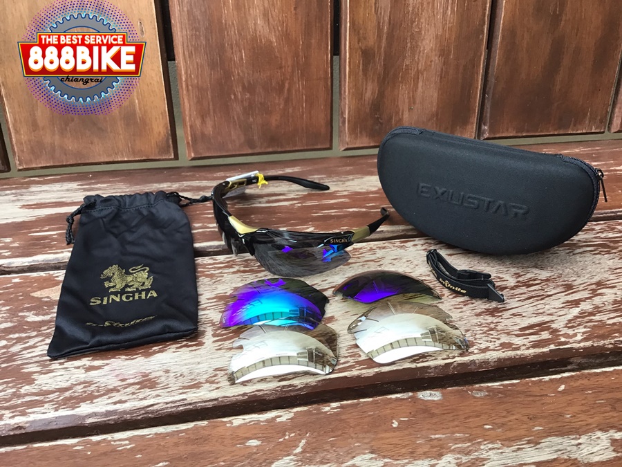 หมวกกันน็อค EXUSTAR รุ่น E-BHM118 + แว่นตาจักรยาน EXUSTAR รุ่น E-CSG17BG(มีเฉพาะดำเงา)