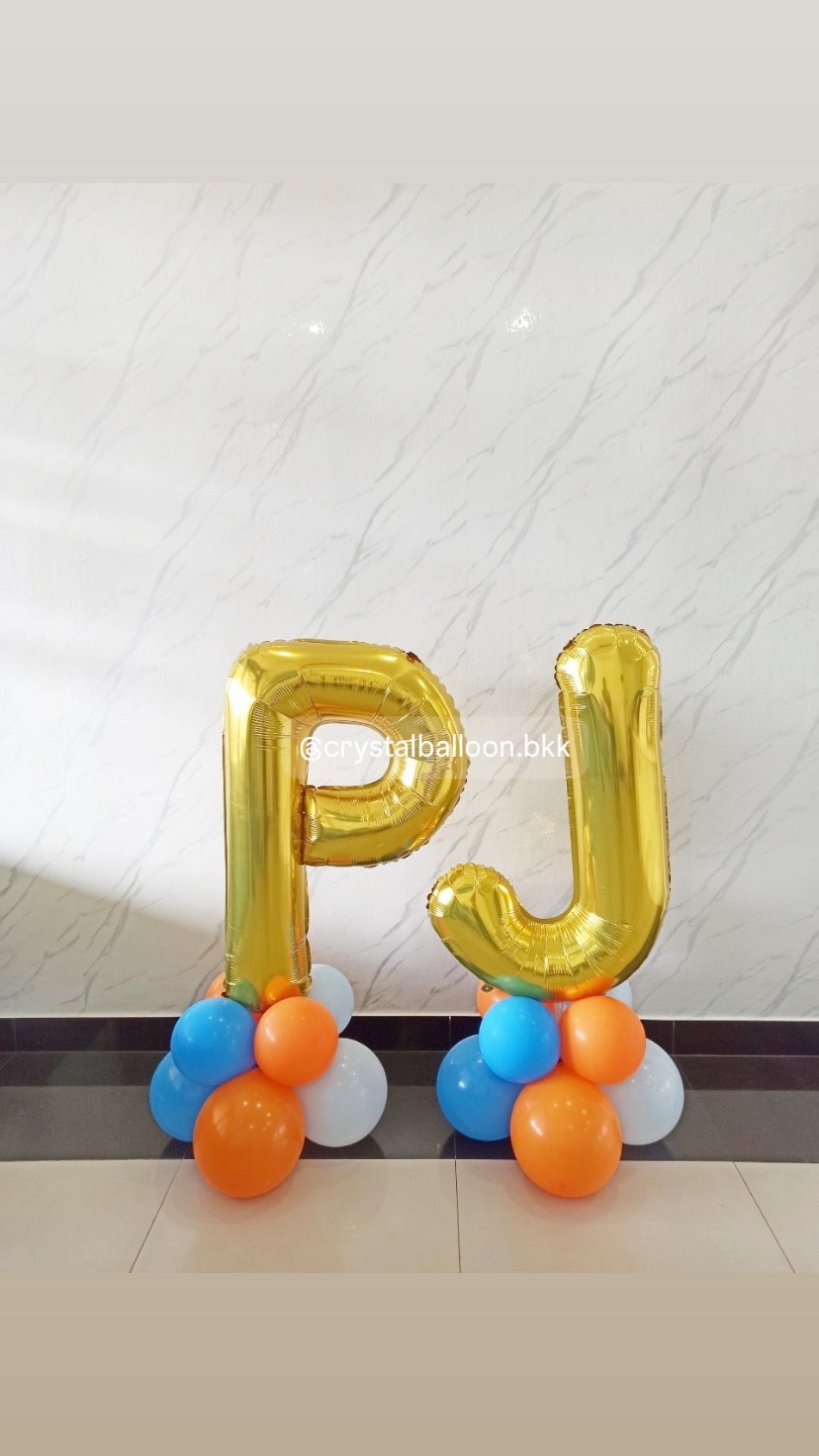 ลูกโป่ง วันเกิดเด็ก ฟอยล์อักษร 40" 2 ชิ้น พร้อมตกแต่ง สามารถเปลี่ยนสีลูกโป่ง/เปลี่ยนข้อความ/เปลี่ยนฟอยล์ตกแต่งได้