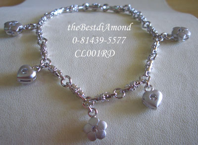 CL001RD+++สร้อยข้อมือหัวใจ และดอกไม้ ตุ้งติ้งน่ารักมากๆๆๆ+++ลายสร้อยเหมือนงานทองแท้เลย น่ารักสุดๆ มีหัวใจและดอกไม้ ห้อยตุ้งติ้ง ใส่ได้ 2 ด้านเลยค่ะ