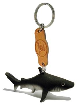 พร้อมส่ง พวงกุญแจหนังแท้ Handmade รูปปลาฉลาม
