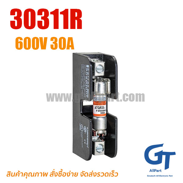ฐานฟิวส์ Mersen Ferraz , 30311R , Fuse Holders 600V 30A Class 1-pole