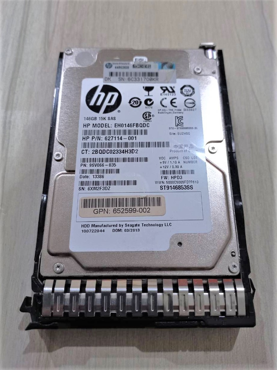 652605-B21, 653950-001, 627114-001 HP G8 G9 146-GB 6G 15K 2.5 SAS.