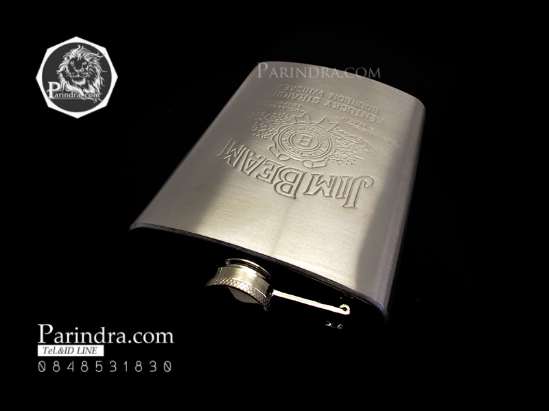 กระป่องสแตนเลส JIMBEAM อย่างดี สำหรับพกพา บรรจุ 8 oz