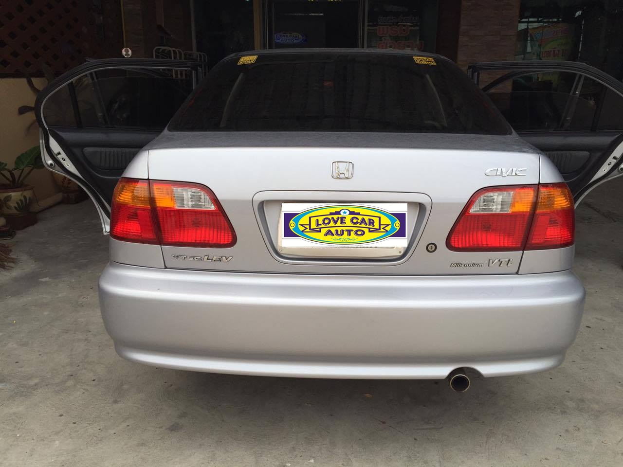 ขายพรมปูพื้นรถยนต์ราคาถูก Honda Civic 2000 (ตาโต) ไวนิลสีครีมขอบครีม