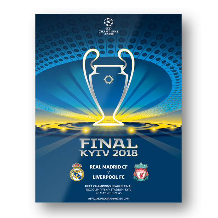 หนังสือโปรแกรม ฟุตบอล ยูฟ่า แชมป์เปี้ยนส์ ลีก Final Kyiv 2018 - เรอัล มาดริด vs ลิเวอร์พูล 26/05/18 ใหม่ / UEFA Champions League Final Kyiv 2018 Matchday Programme - REAL MADRID vs LIVERPOOL 26/05/18 NEW