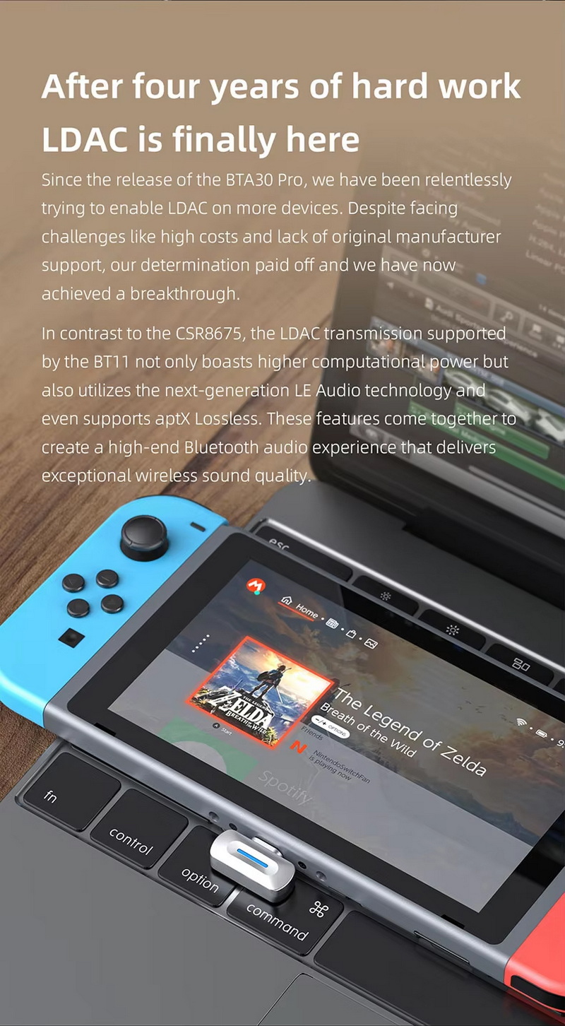 FiiO BT11 เครื่องส่งสัญญาณ Bluetooth 5.4 ความเร็วสูง ชิปเรือธง Qualcomm QCC5181 รองรับ LDAC ประกันศูนย์ไทย