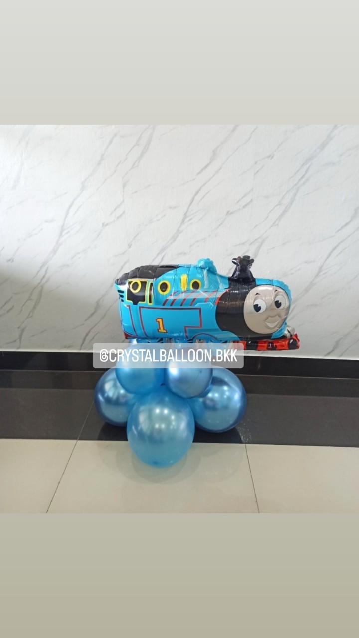 ลูกโป่ง วันเกิดเด็ก ฟอยล์รถไฟโทมัส ตั้งฐาน 1 ชิ้น พร้อมตกแต่ง สามารถเปลี่ยนสีลูกโป่ง/เปลี่ยนฟอยล์ตกแต่งได้