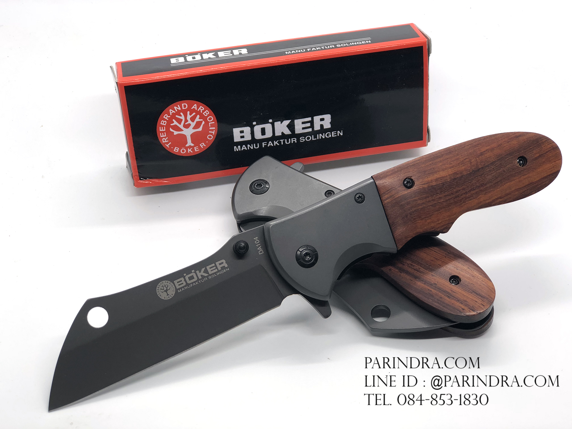 มีดพับ Boker DA104 ด้ามไม้ สี Titanium (OEM)