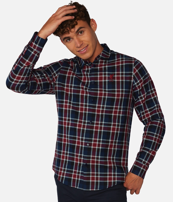 เสื้อโปโลลิเวอร์พูล Check Shirt แขนยาวของแท้