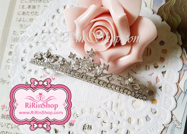 Beaumira กิ๊บสปริงมงกุฎประดับคริสตัลขาวใส ( แบบ 1 )