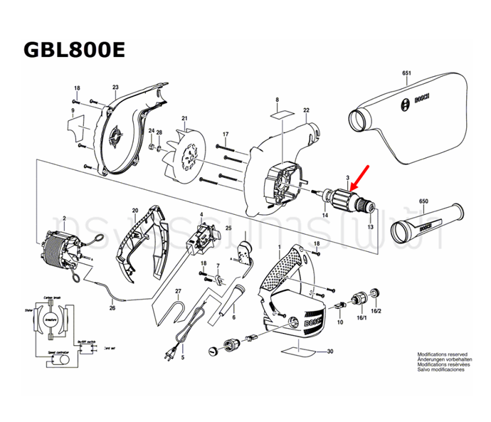 ทุ่น เครื่องเป่าลม Bosch บอช GBL800E Pn.1604010A58 (แท้) ##