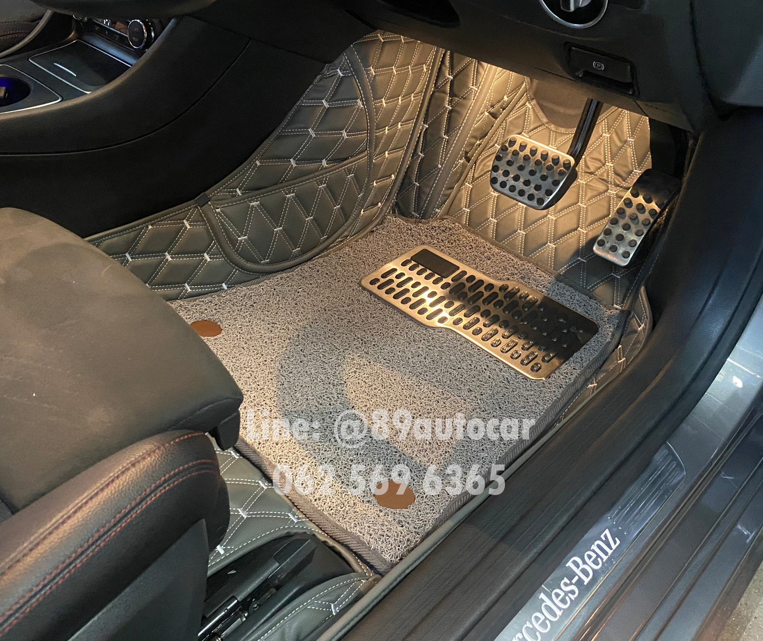 พรมรถยนต์ Benz CLA250 ปูพรม7D สีเทาด้ายเทา + ไวนิลสีเทา เต็มคัน