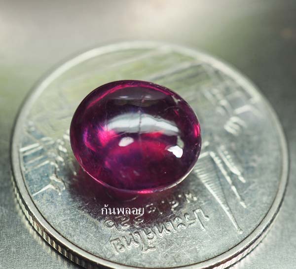 ทับทิมสีม่วงชมพูสวย 4.20 กะรัตหลังเบี้ย (1241)
