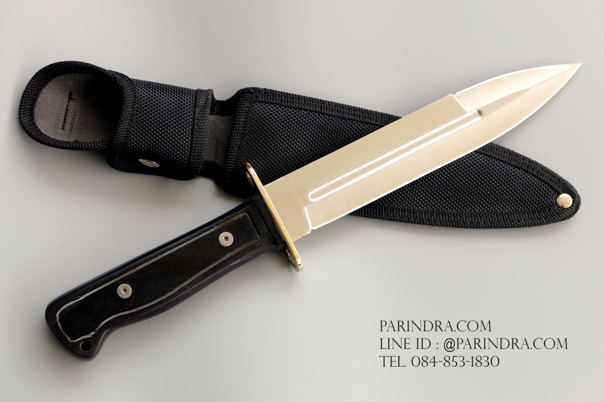 มีดใบตาย Oxomhuk No. FB980 ด้ามไม้ดำ ลายเสือ