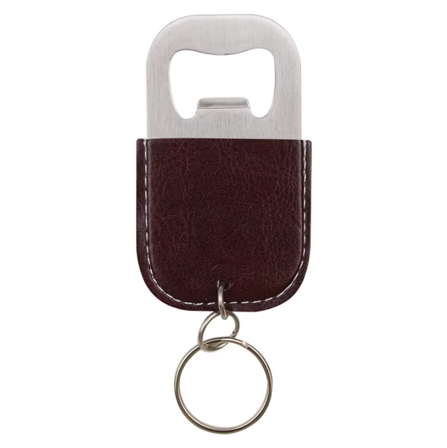 พวงกุญแจที่เปิดขวดหนัง PU