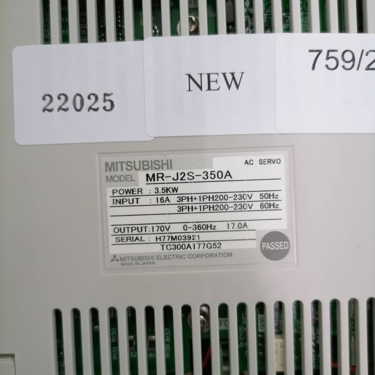 MR-J2S-350A SERVO DRIVE “ MITSUBISHI ”